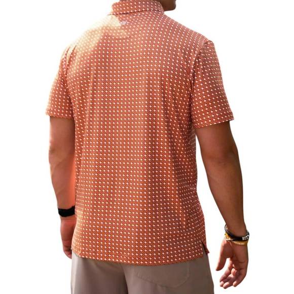 NEW BURLEBO performance polo texas in orange - Picture 2 of 3